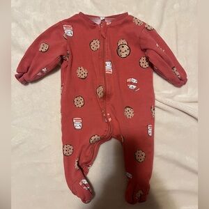 Adorable Cookies and Milk Print Baby One Piece